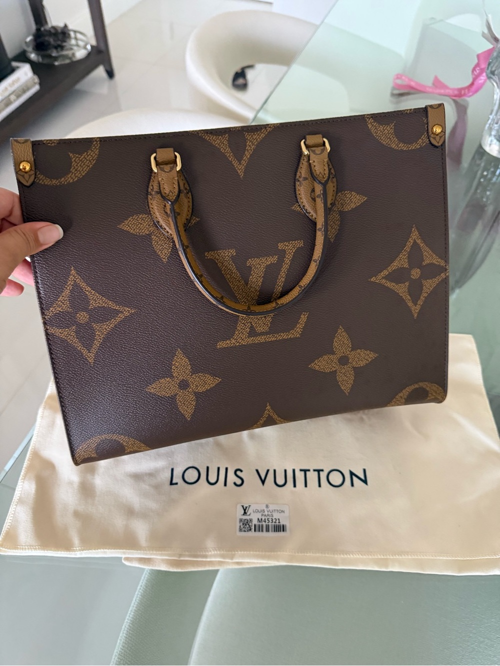 Louis Vuitton Monogram Satchel in Brown and Tan